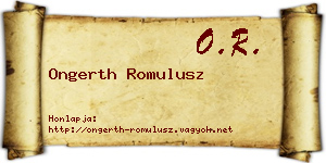 Ongerth Romulusz névjegykártya